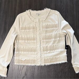Liverpool Collarless Jacket with Fray and Lace detail NWT